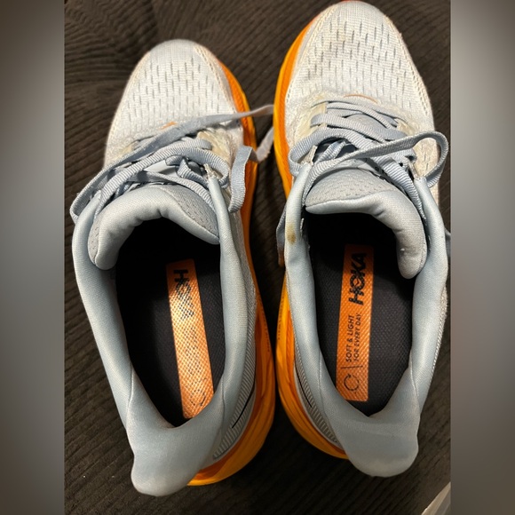 Hoka Sky Blue and Orange Athletic Shoes - Picture 2 of 3